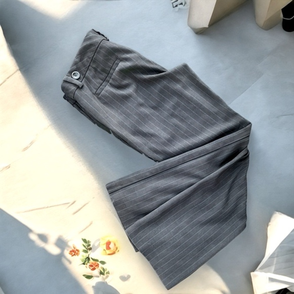Old Navy Pinstripe Wool Blend Stretch Trousers Size 10 Regular